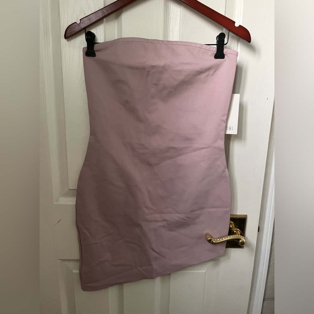 Tobi Asymmetrical Strapless Mini Dress